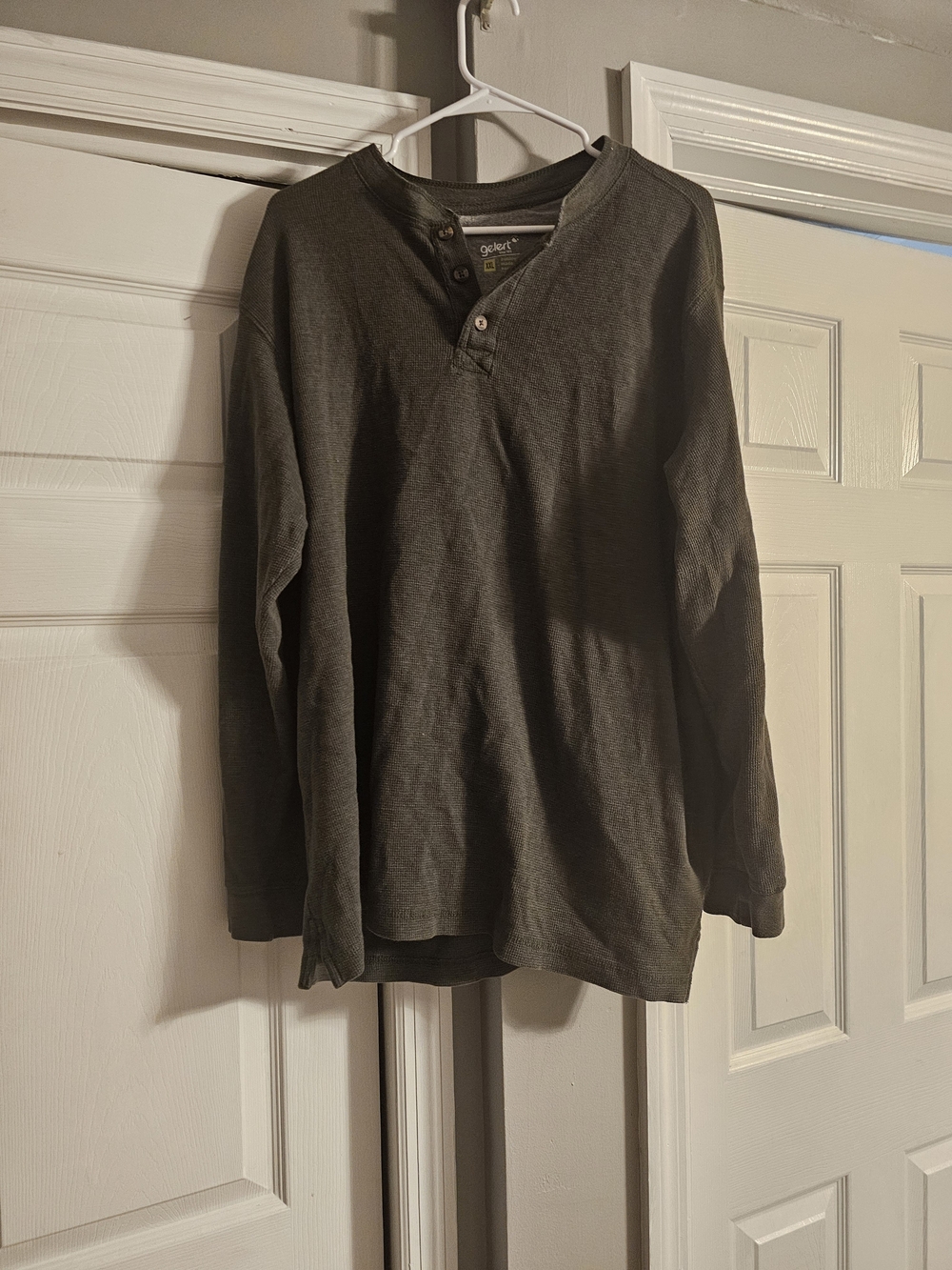 Men's Olive Green Henley Sweater